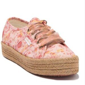 LoveShackFancy Pink and Gold Espadrille Sneakers